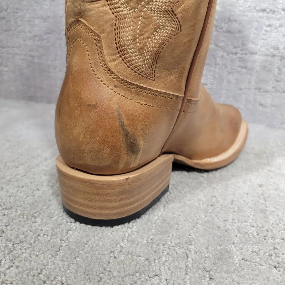 J.B. Dillon Resrve JBRP2308 Womens Size 6.5C Brown Leather Mid Calf Western Boot - Picture 9 of 11